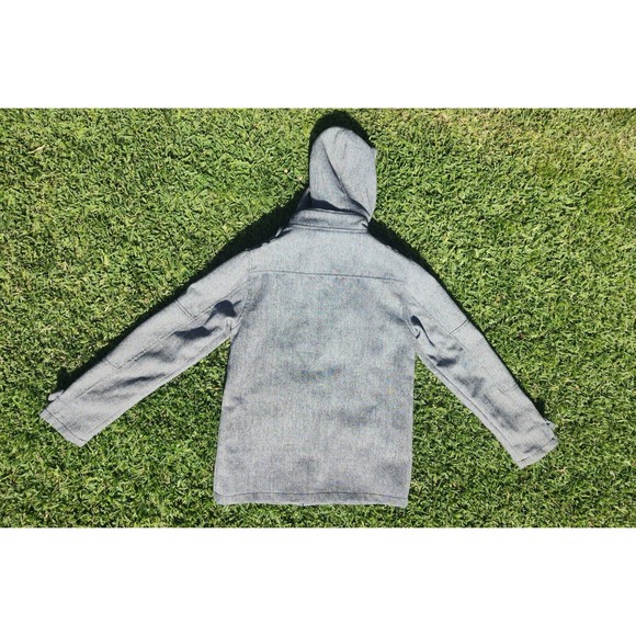 Empyre Coat Size Large Parka Jacket Pockets, Gray, Hooded Zipper Button Military - Picture 6 of 8